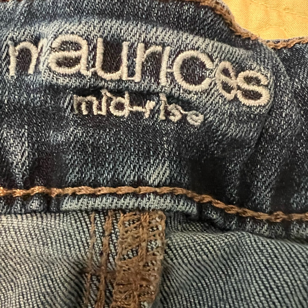 Maurices Deep Blue Ripped Boyfriend Jeans - Picture 2 of 4
